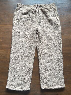 SKIMS Teddy Sherpa Fleece Jogger Pants Beige Tigers Eye NWT 3XL